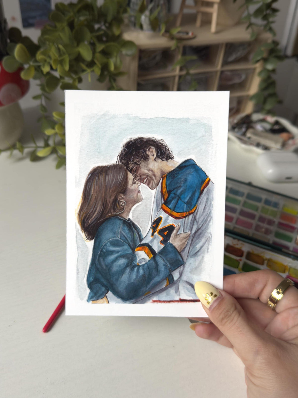 Hannah and Garrett Art Print | Off Campus Inspired Art
