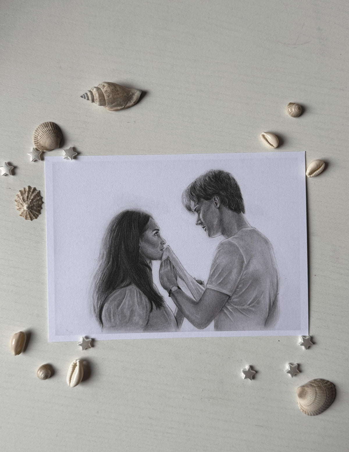 Belly and Conrad Fan Art Print | The Summer I turned Pretty | Pencil Drawing Print