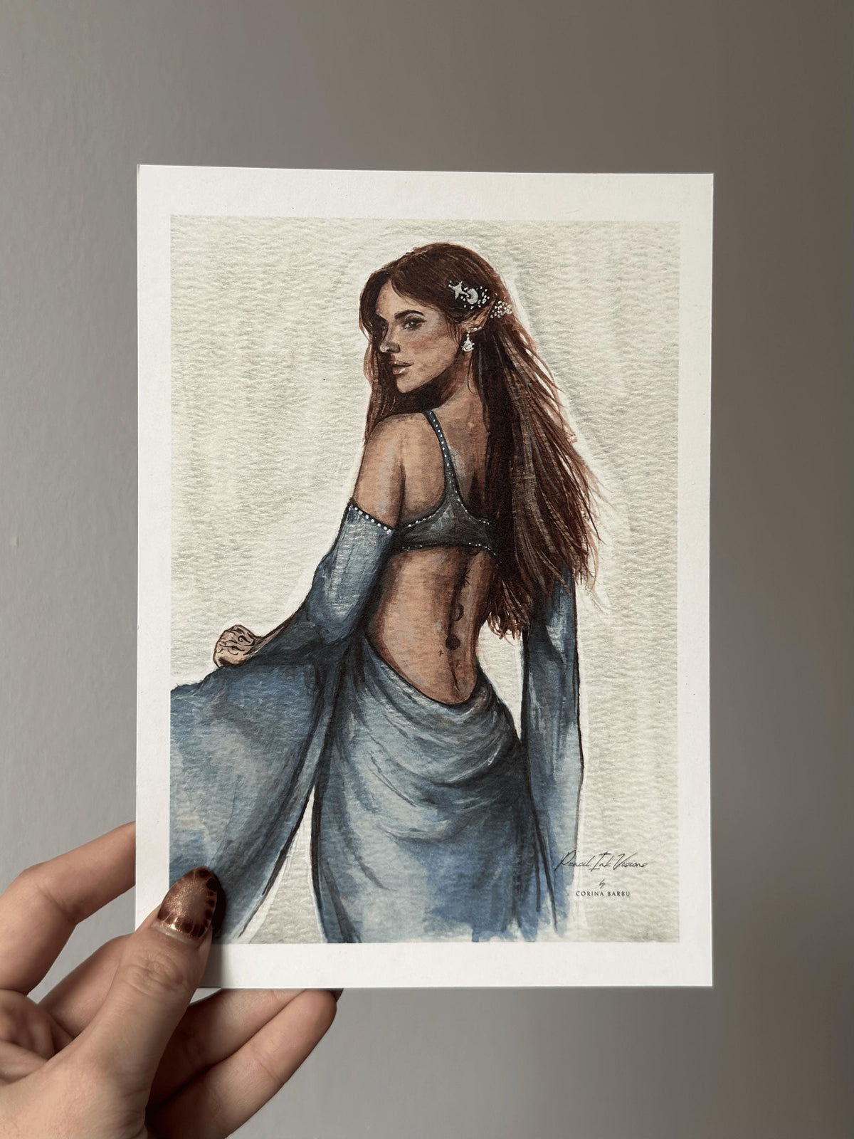 Feyre Archeron Watercolour Print | Fantasy Fan Art Inspired by A Court of Thorns and Roses