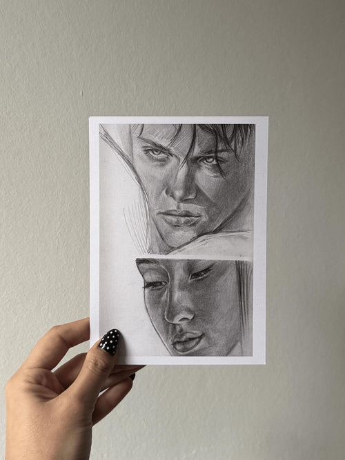 5x7 Conrad and Belly Fan Art Print | The Summer I Turned Pretty | Pencil Drawing Print