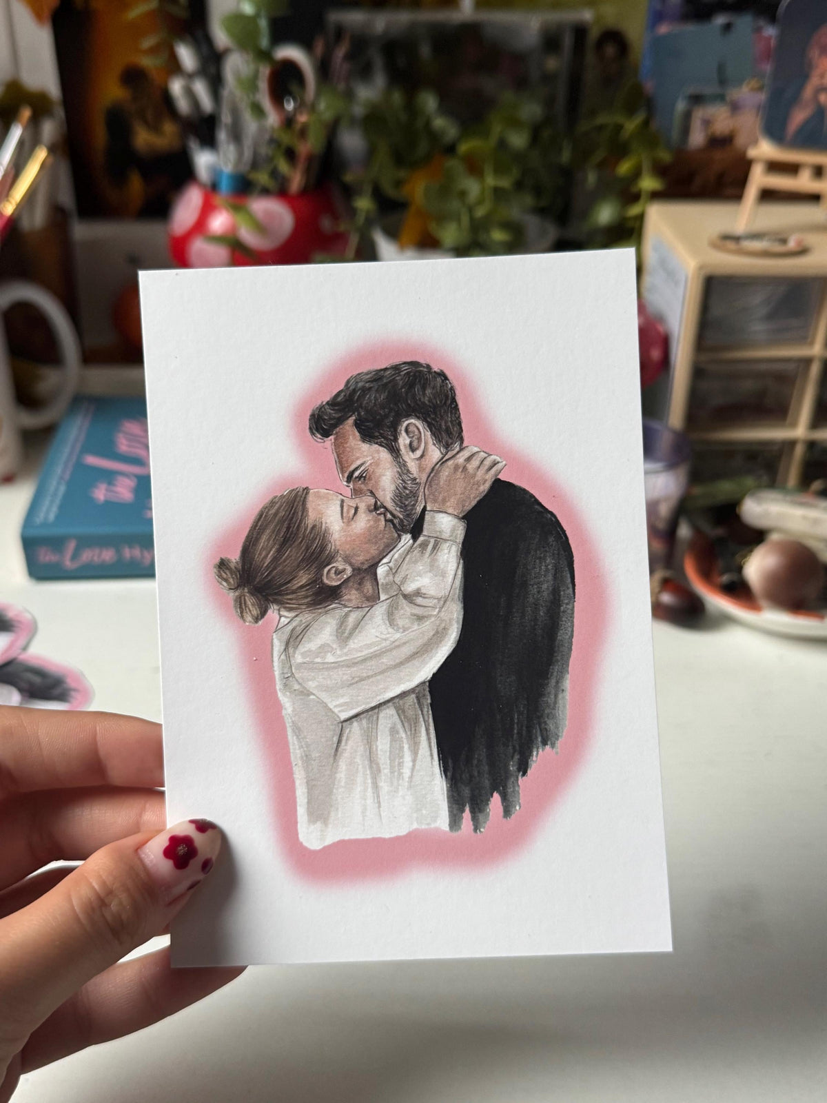 Olive and Adam Art Print | The Love Hypothesis Inspired Art