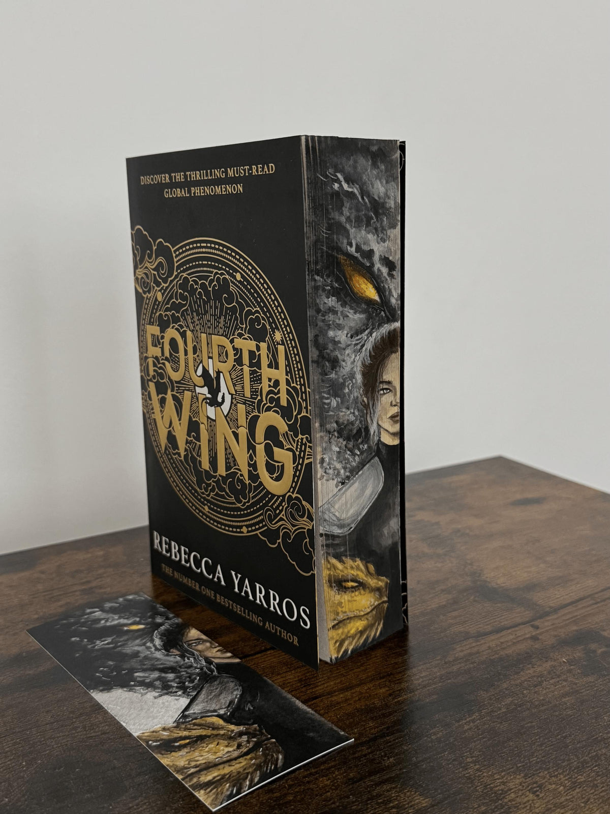 Fourth Wing Hand-Painted Edges Paperback: Violet and Dragons